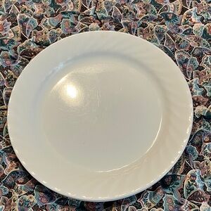 4 Corelle Elegant White Dinner Plates